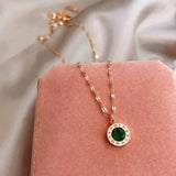 Gold Emerald Pendant Necklace