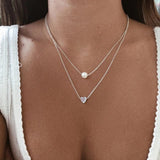 Pearl-Embellished Silver Heart Pendant Necklace