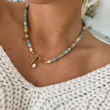 Antique Gold Necklace Adorned with Gemstones