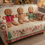 Candy Cane Delight Quilted Sofa Cover NCU0XD1661