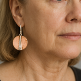 Retro Round Rose Gold Earrings with a Touch of Sparkle