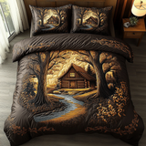 Classic Log Cabin 3-Piece Quilted Bedding Set NCU0DK3677