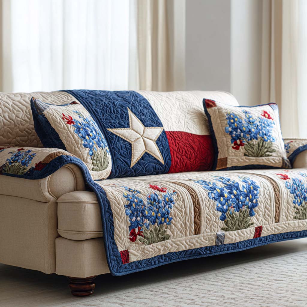 Americana Quilted Sofa Cover NCU0VT373