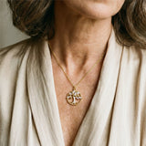 Gold Tree of Life Necklace Adorned with Zirconia