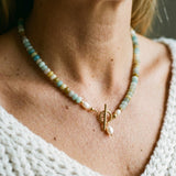 Antique Gold Necklace Adorned with Gemstones