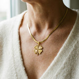Golden Clover Pendant Necklace