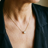 Diamond-Studded Gold Necklace