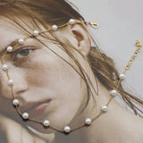Delicate Gold Pearl Pendant Necklace
