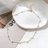 Delicate Gold Pearl Pendant Necklace