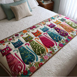 Colorful Cats Quilted Bed Runner NCU0NT9933