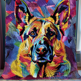 Colorful Shepherd Quilted Blanket NCU0DV1639