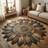 Copper Canyon Sunburst Custom Shape Area Rug NCU0PT11563