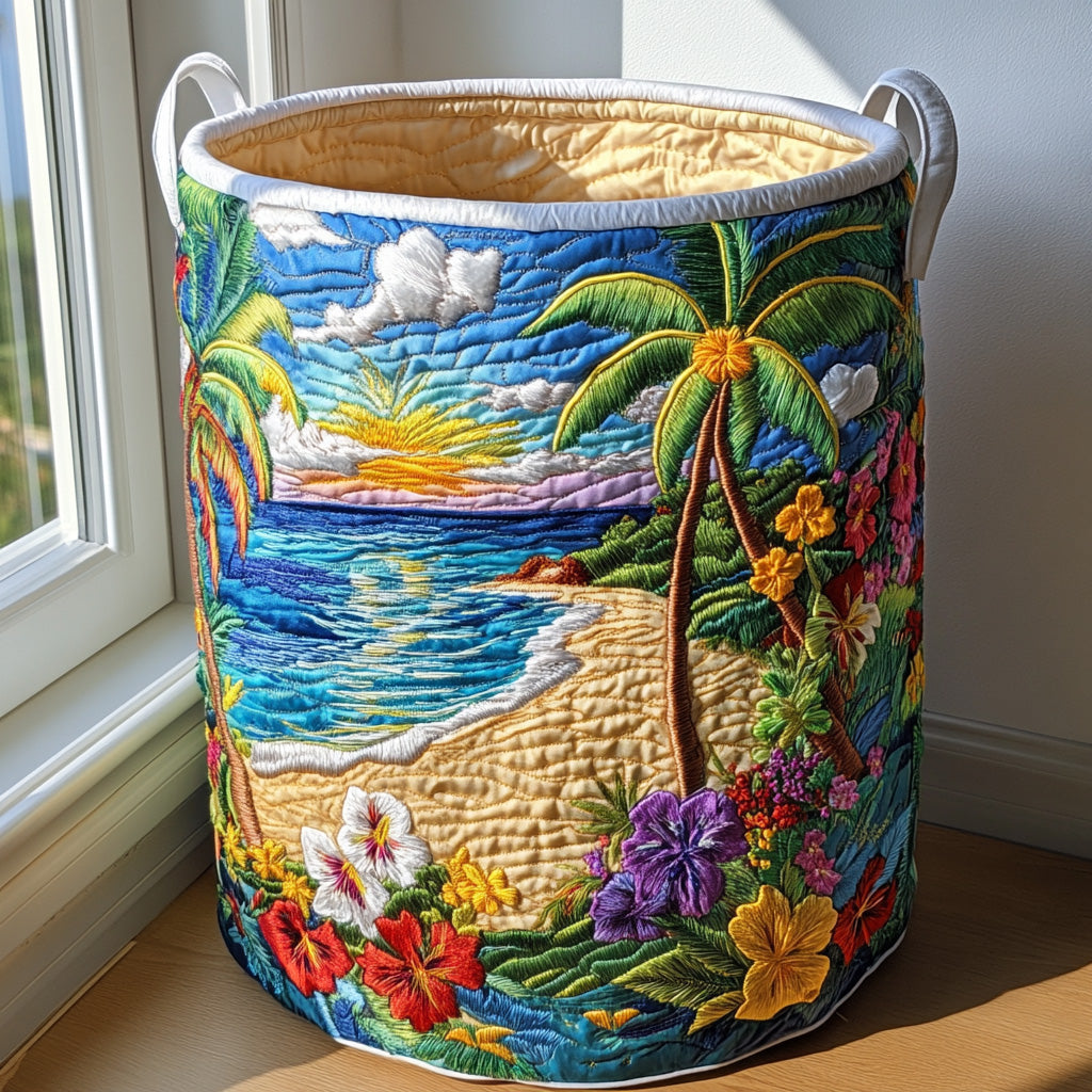 Tropic Haven Quilted Laundry Basket NCU0QN021