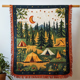 Cozy Campsite Under the Stars Woven Sofa Blanket NCU0NT4756
