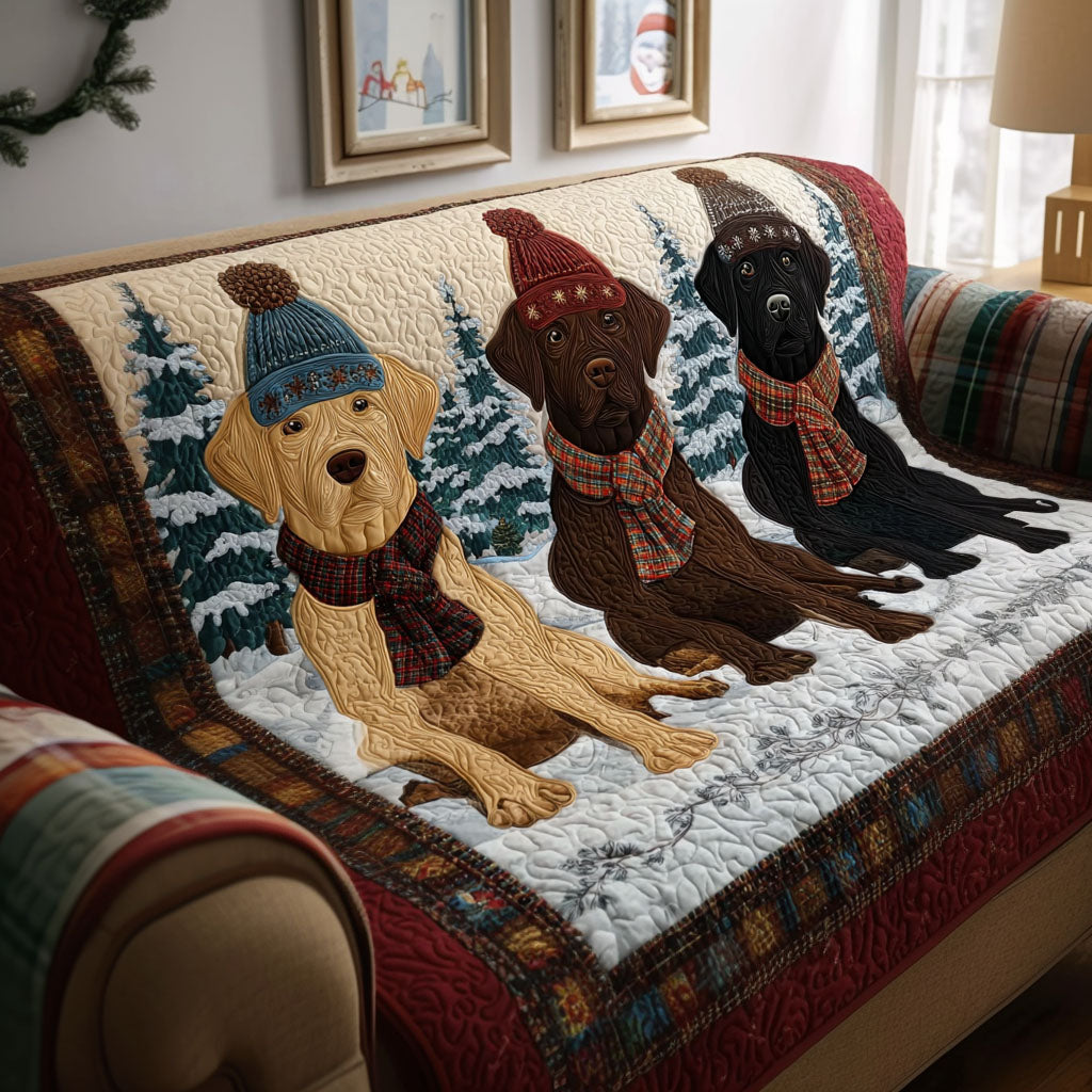 Labrador Retriever Quilted Sofa Cover NCU0VT339