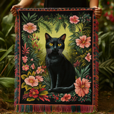 Crescent Cat Woven Sofa Blanket NCU0DV4169