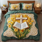 Cross 3-Piece Quilted Bedding Set NCU0VT189
