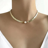 Gold Pearl Greek-Inspired Necklace