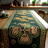 Emerald Celtic Knot Quilted Table Runner NCU0TV1501