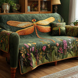Emerald Meadow Quilted Sofa Cover NCU0TV783