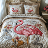 Flamingo 3-Piece Quilted Bedding Set NCU0VT166