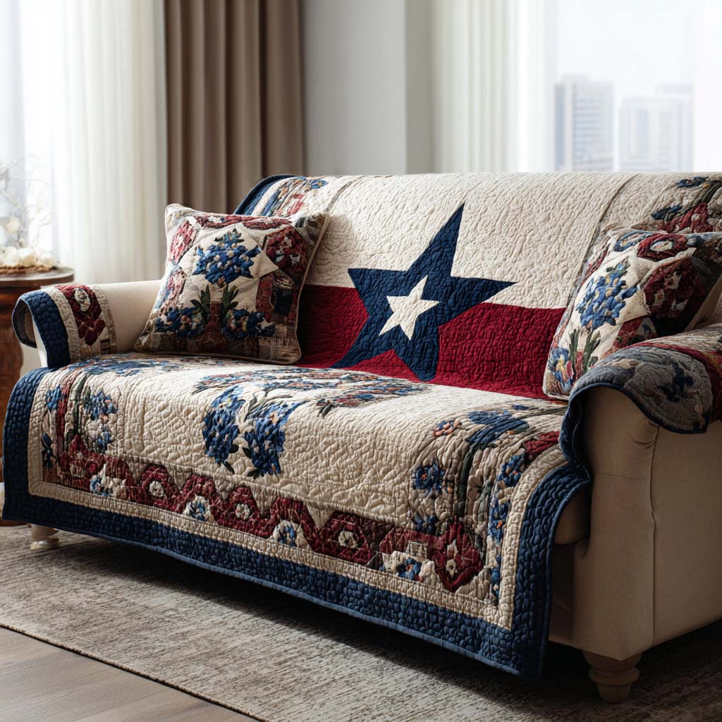 Americana Quilted Sofa Cover NCU0VT373