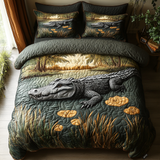 Gator Swamp 3-Piece Quilted Bedding Set NCU0DV5365