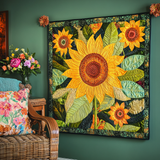 Golden Bloom Art Quilt Hanging NCU0TL917