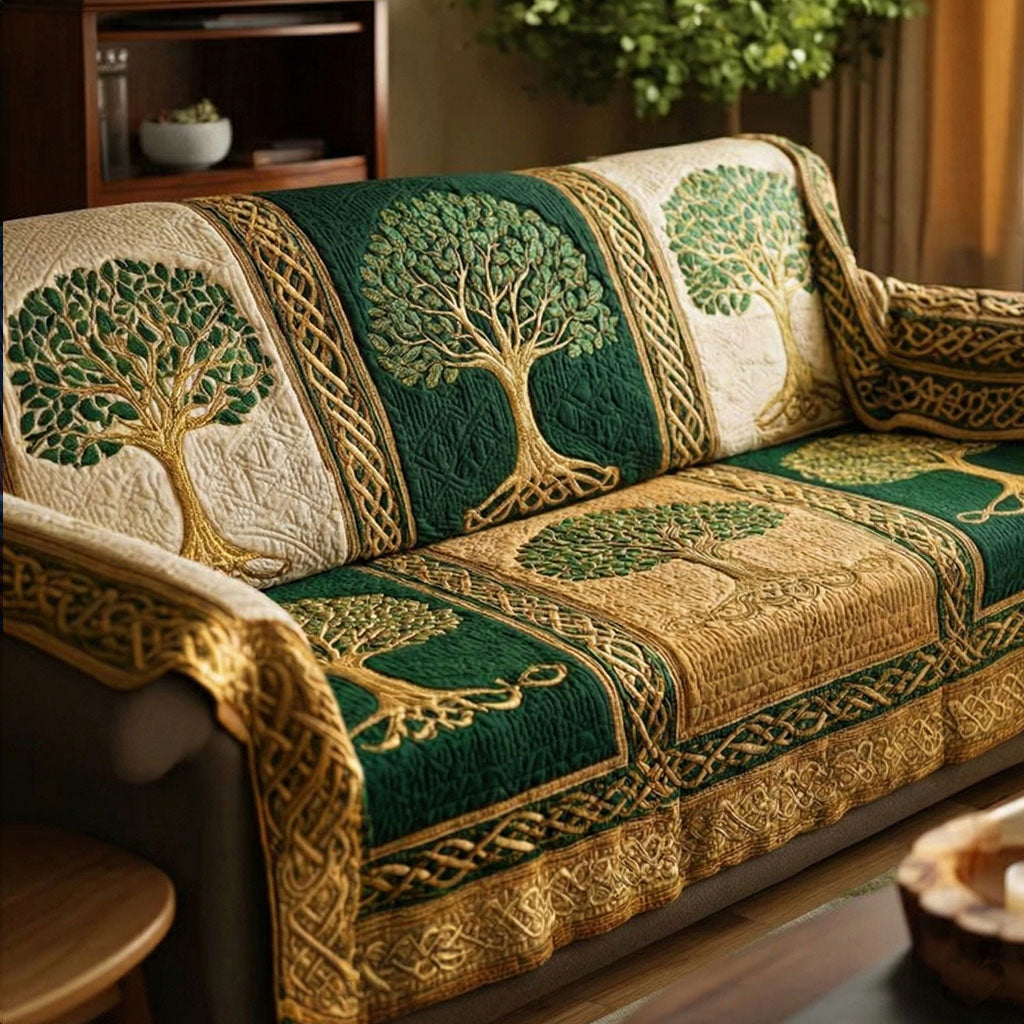 Tree Of Life Quilted Sofa Cover NCU0VT368