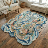 Golden Sand Shimmer Custom Shape Area Rug NCU0PT11666