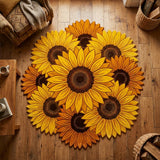 Golden Sunflower Custom Shape Area Rug NCU0TD2657