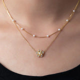 Double-Layer Pearl Flower Necklace