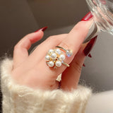 Adjustable Pearl Accent Ring