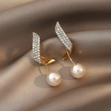 Pearl-Accented Gold Earrings