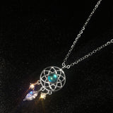 Dream Catcher Necklace with Silver Moon Pendant