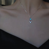 Dream Catcher Necklace with Silver Moon Pendant