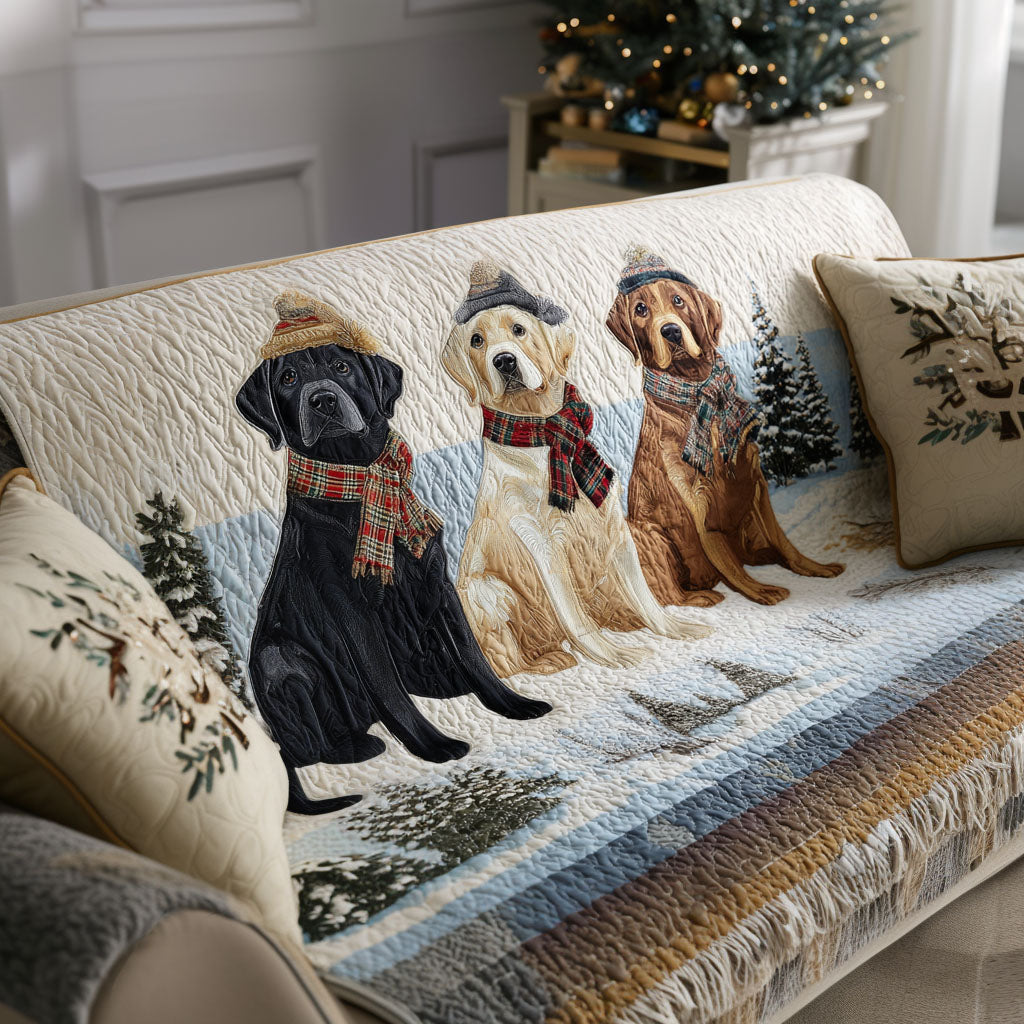 Labrador Retriever Quilted Sofa Cover NCU0VT339