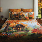 Log Cabin 3-Piece Quilted Bedding Set NCU0VT221
