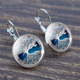 Silver Earrings Featuring the Tree of Life Design