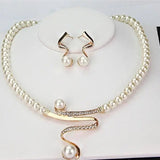 Elegant Natural Pearl Necklace and Earring Duo