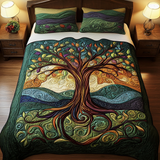 Heritage Tree 3-Piece Quilted Bedding Set NCU0VH964