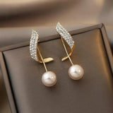 Pearl-Accented Gold Earrings