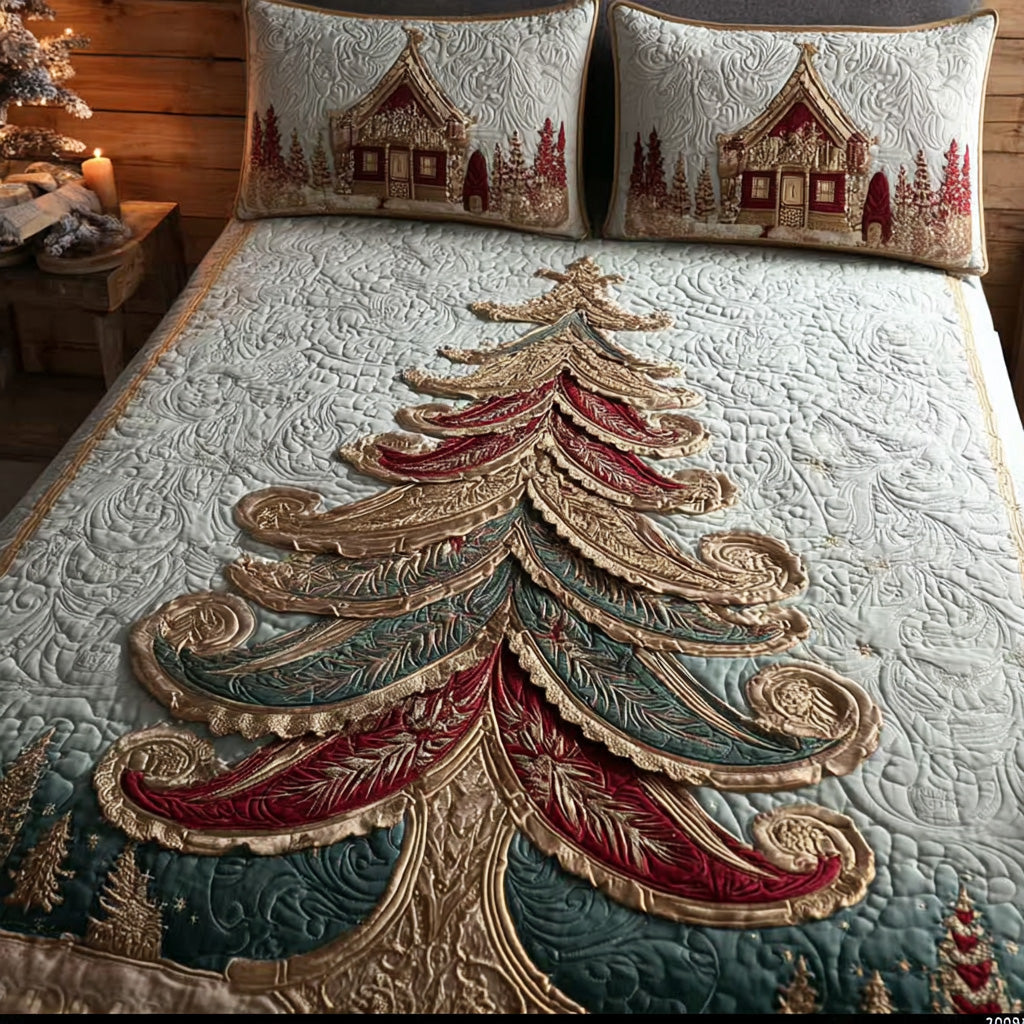 Christmas 3-Piece Quilted Bedding Set NCU0VT268