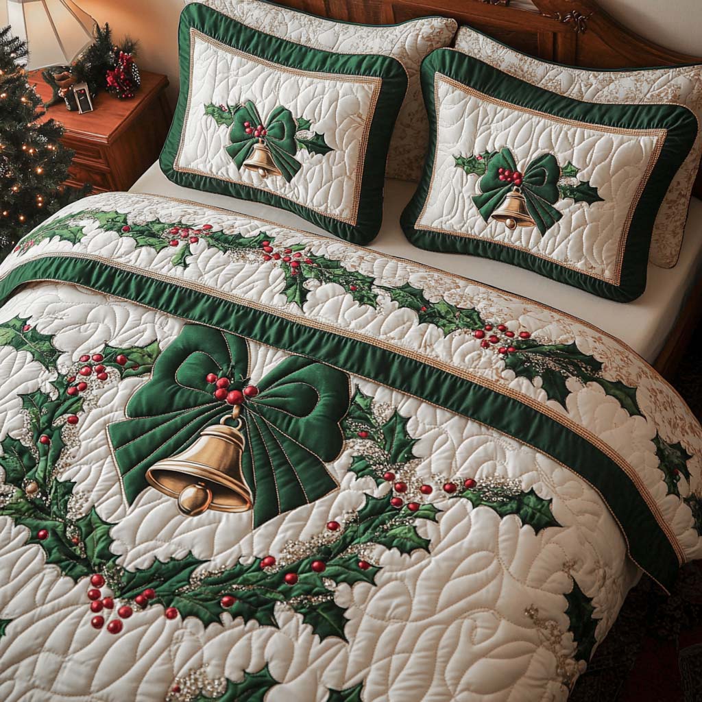 Christmas 3-Piece Quilted Bedding Set NCU0VT261