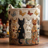 Home of Whiskers Quilted Laundry Basket NCU0PTT1895