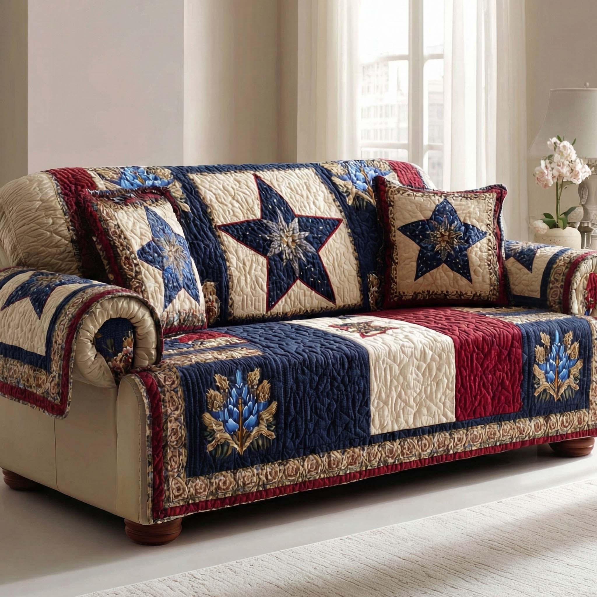 Americana Quilted Sofa Cover NCU0VT373