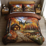 Log Cabin 3-Piece Quilted Bedding Set NCU0VT221