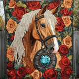 Horse Emerald Art Quilt Hanging NCU0DV851