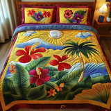 Hibiscus 3-Piece Quilted Bedding Set NCU0VT135
