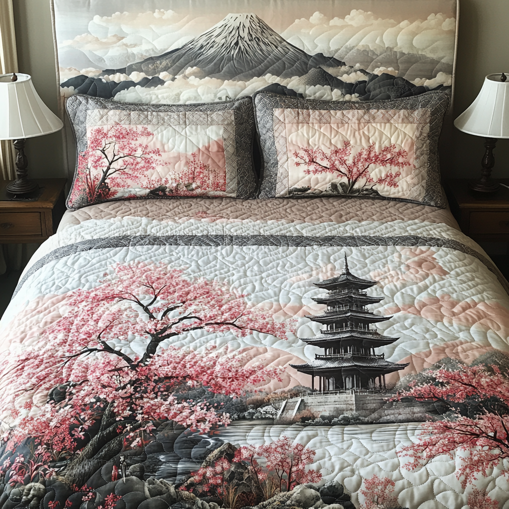 Japan 3-Piece Quilted Bedding Set NCU0VT152